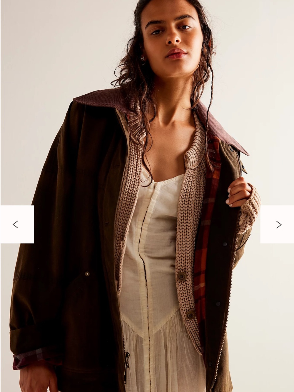 We The Free Burgundy Utility oversizes Jacket with Brown Corduroy Collar NWOT - Picture 7 of 9